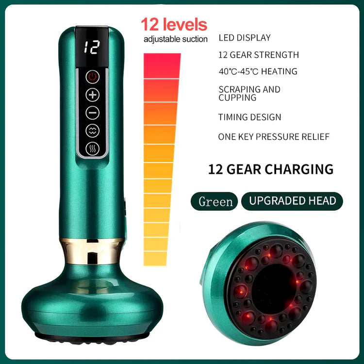 Electric Cupping Massager – Vacuum Suction, Guasha & Infrared Heat for Body Slimming & Anti-Cellulite
