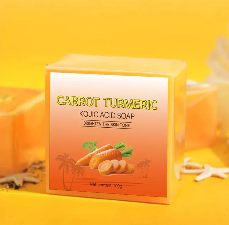 Carrot Turmeric Soap Bar – Brightening & Acne-Reducing Face & Body Cleanser