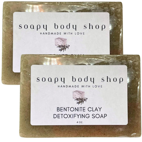 Bentonite Clay Detoxifying Soap Bar – Goat Milk & Essential Oil (2-Pack, 4 oz.)