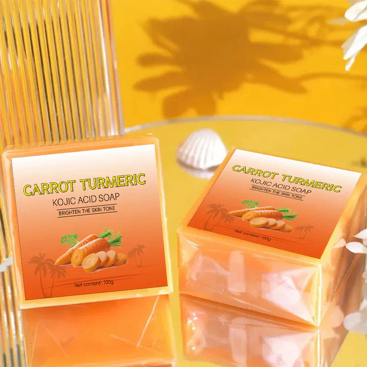 Carrot Turmeric Soap Bar – Brightening & Acne-Reducing Face & Body Cleanser