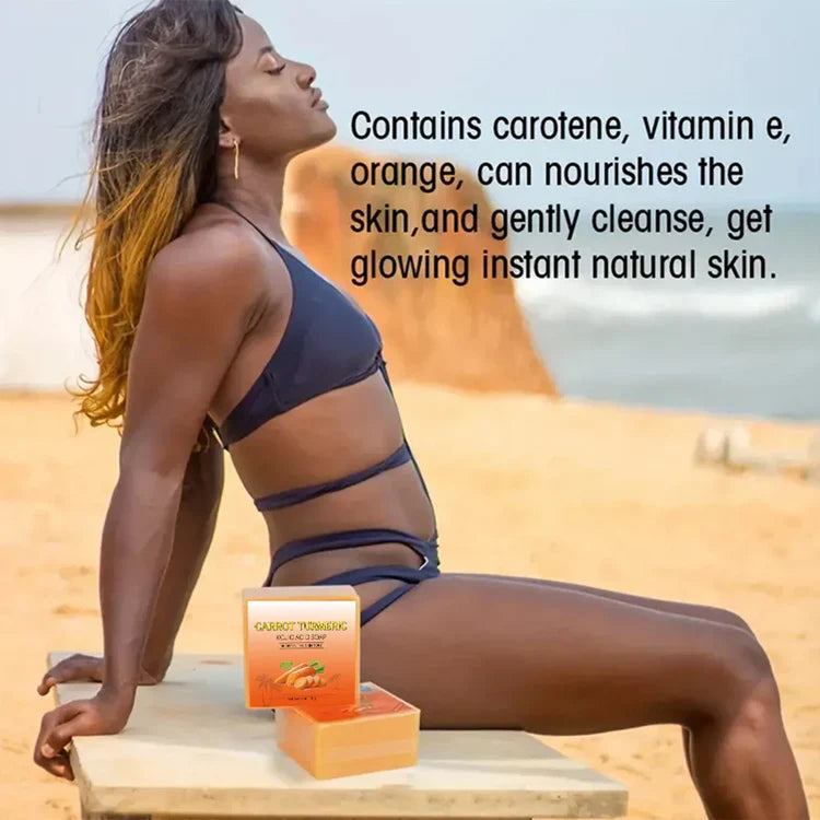 Carrot Turmeric Soap Bar – Brightening & Acne-Reducing Face & Body Cleanser