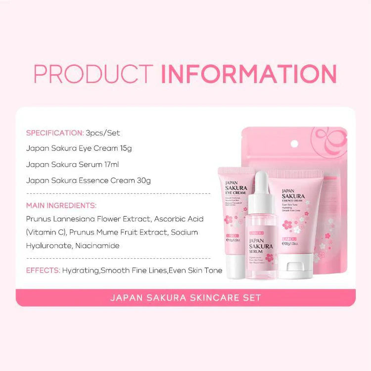 Sakura Facial Skincare Kit – Brightening & Hydrating Set
