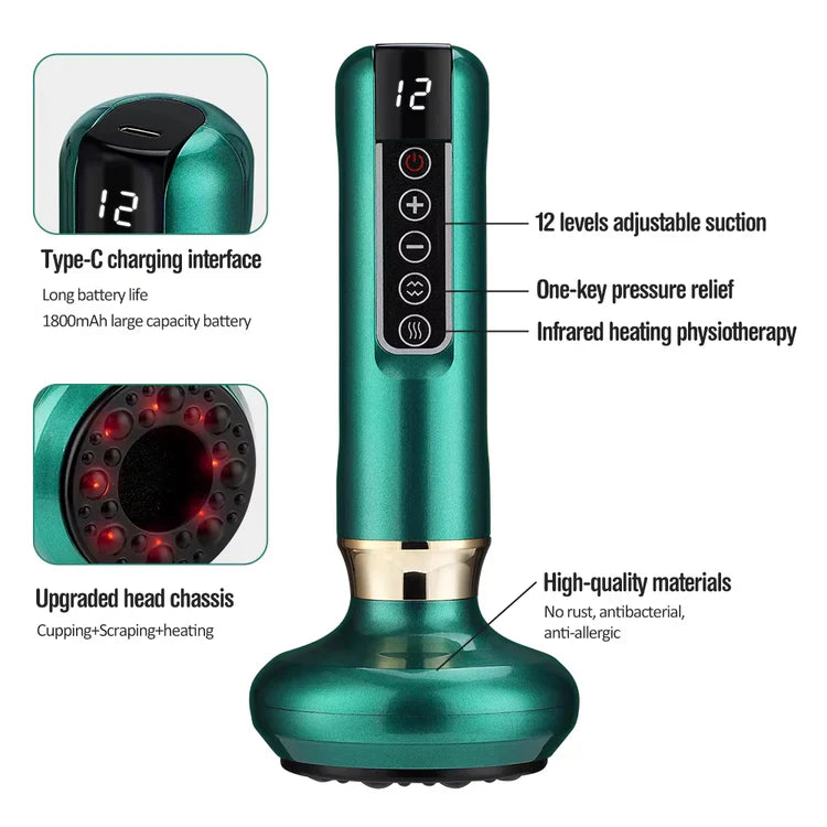 Electric Cupping Massager – Infrared Vacuum Suction & Guasha Therapy for Cellulite & Slimming
