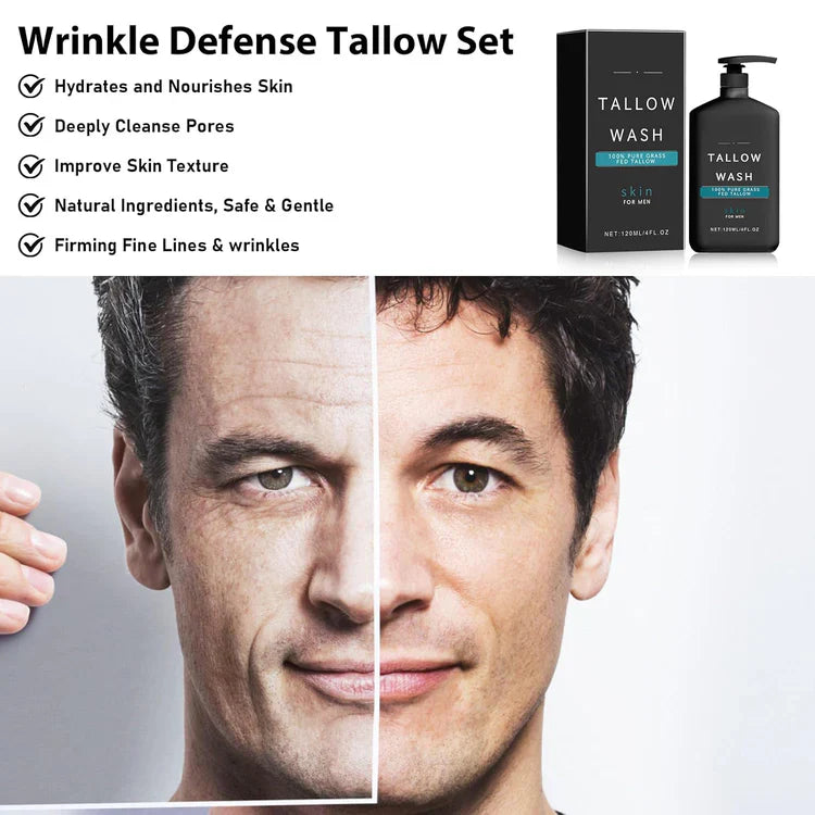 Wrinkle Defense Tallow Balm – 3-in-1 Natural Face Care for Men