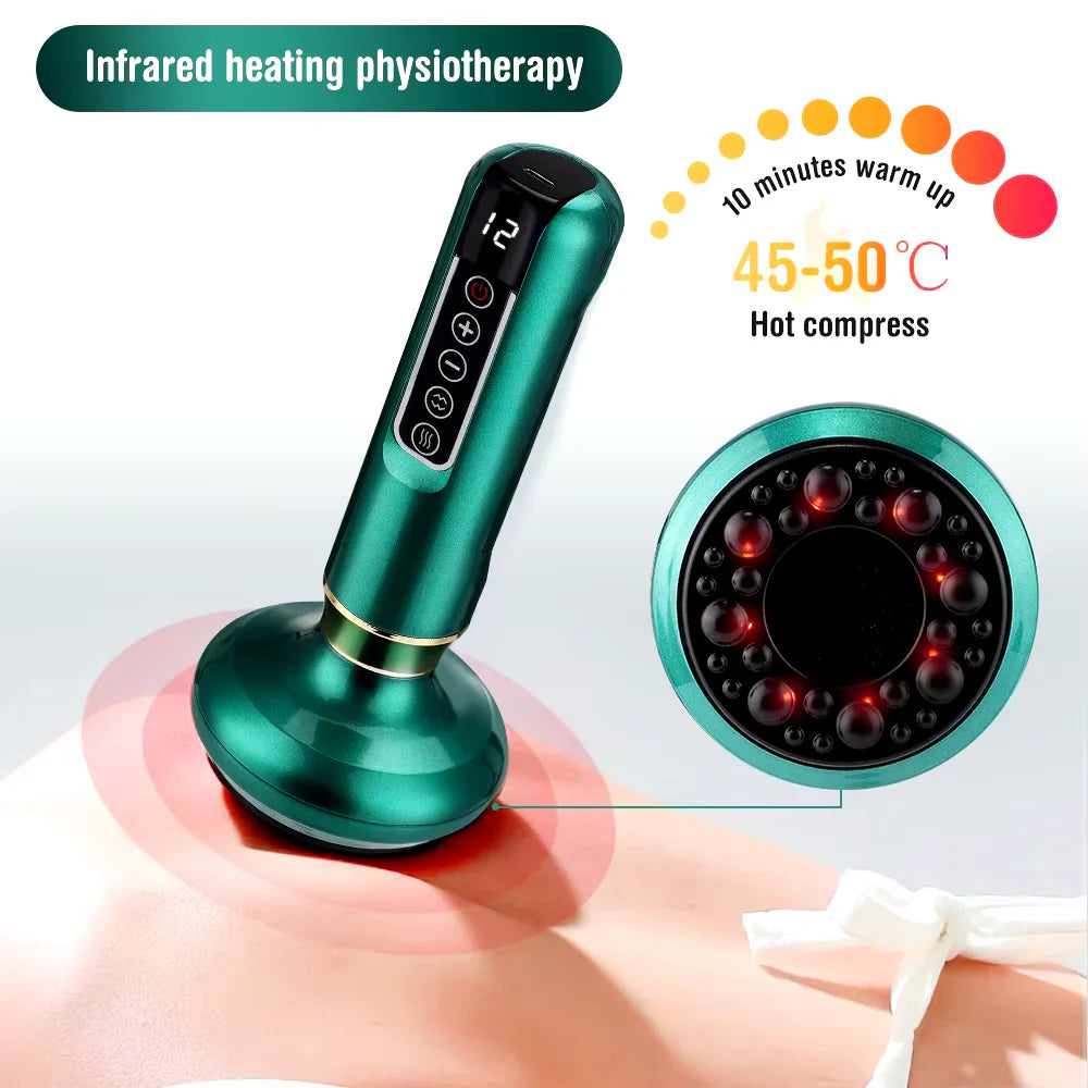 Electric Cupping Massager – Vacuum Suction, Guasha & Infrared Heat for Body Slimming & Anti-Cellulite