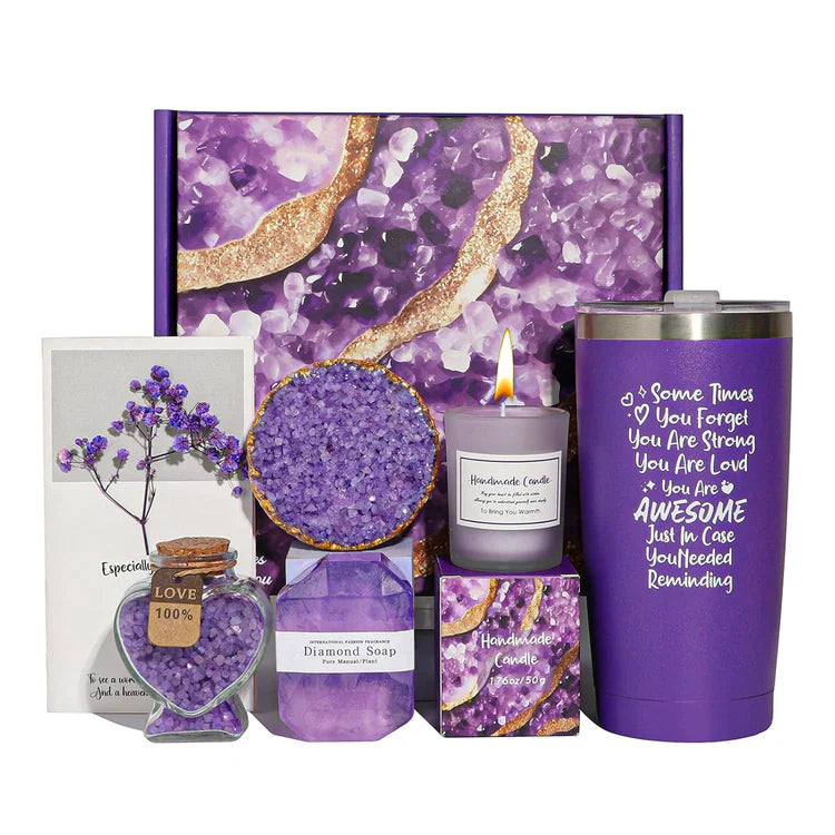 Lavender Spa Gift Basket – Birthday Gift Set for Women, Mom, Sister, Wife, or Best Friend