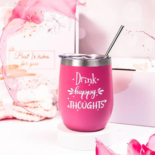 Birthday Spa Gift Box for Women – Relaxing Pink Set with Wine Tumbler & Bath Essentials