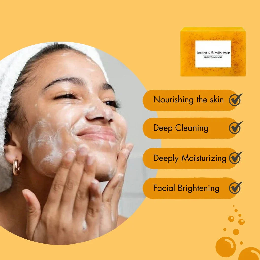 Lemon Turmeric Soap Bar – Brightening & Anti-Acne Cleanser for Face & Body