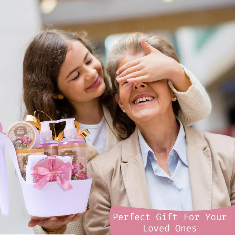 Luxury Rose Spa Gift Set – 8-Piece Bath & Body Set for Women in Elegant Heel Shoe Design