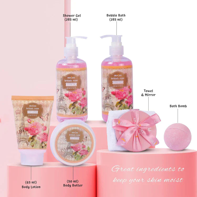 Luxury Rose Spa Gift Set – 8-Piece Bath & Body Set for Women in Elegant Heel Shoe Design