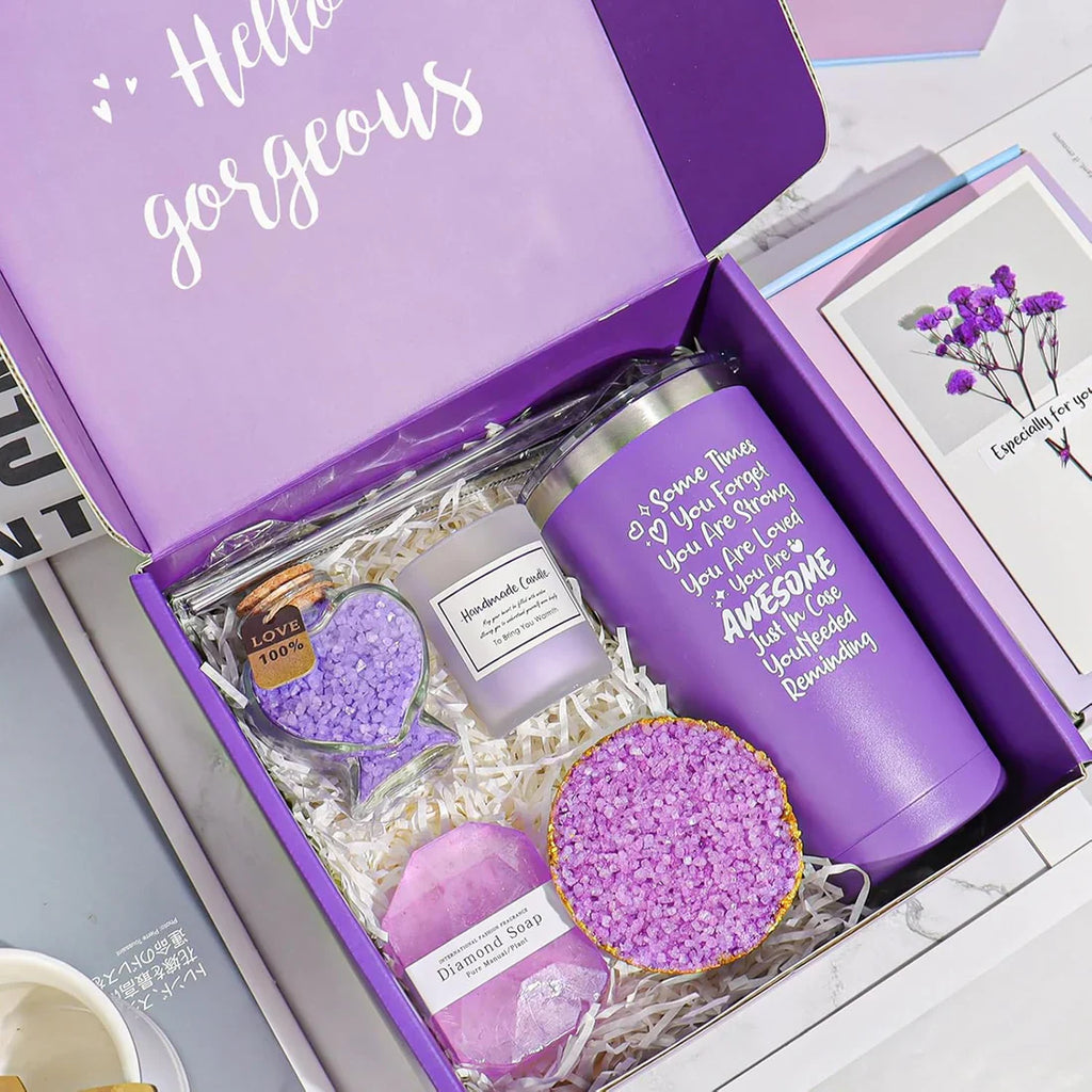 Lavender Spa Gift Basket – Birthday Gift Set for Women, Mom, Sister, Wife, or Best Friend