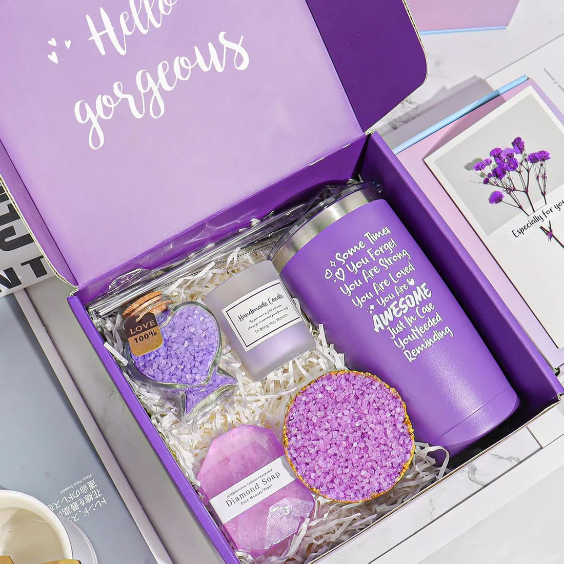 Lavender Spa Gift Basket – Birthday Gift Set for Women, Mom, Sister, Wife, or Best Friend